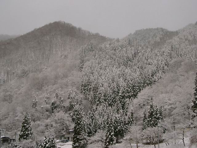 盛岡郊外鶯宿温泉の雪景色